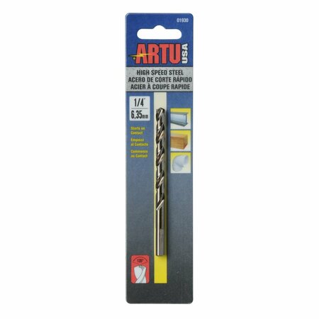 ARTU Drill Bit, Steel, High Speed, 1/4" 01930